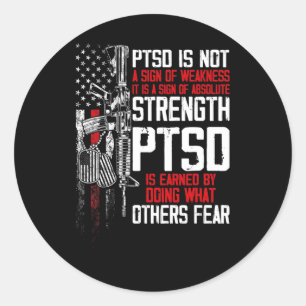 PTSS Post-traumatische stressstoornis Krachtbewust Ronde Sticker