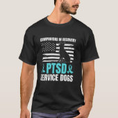 PTSS Service Hond Amerikaanse vlag PTSS US Veteran T-shirt (Voorkant)