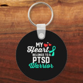 PTSS Stress Warrior Survivor Support Awareness Rec Sleutelhanger (Voorkant)