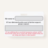 PTSS-waarschuwingsbadge Badge (Achterkant)