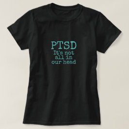 PTSS zwart en blauwgroen mentaal gezondheidsbewust T-shirt