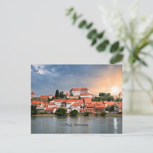 Ptuj, Slovenië stadsbeeld foto Briefkaart (Staand voorkant)