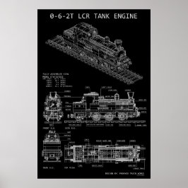 PTW 0-6-2T Tanklocomotief "Blauwdruk" Poster