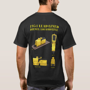 PTW achteraan bedrukte lood gevoerde locomotief T- T-shirt