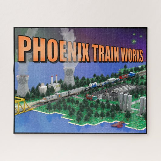 PTW Atomic Train en Energiecentrale Scene Legpuzzel (Horizontaal)