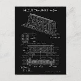 PTW Helium Trein Wagon "Blauwdruk" Briefkaart