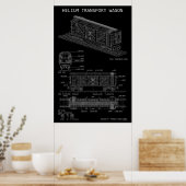 PTW Helium Trein Wagon "Blauwdruk" Poster (Keuken)