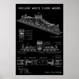 PTW Kern Afval Flask Wagon "Blauwdruk" Poster