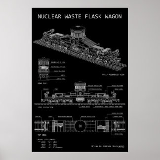 PTW Kern Afval Flask Wagon "Blauwdruk" Poster