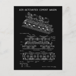 PTW Luchtgeactiveerde Cement Trein "Blauwdruk" Briefkaart