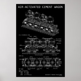 PTW Luchtgeactiveerde Cement Trein "Blauwdruk" Poster