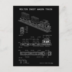 PTW Molten Ingot Trein "Blauwdruk" Briefkaart