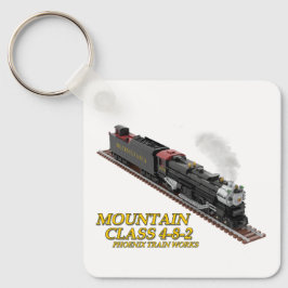 PTW Mountain 4-8-2 Stoomlocomotief Dubbelzijdig Sleutelhanger