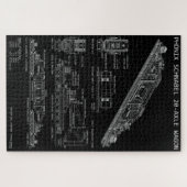 PTW Schnabel Trein Wagon "Blauwdruk" Groot Legpuzzel (Horizontaal)