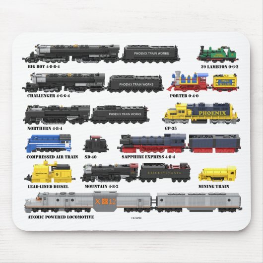 PTW Train Collection Mousepad Muismat (Voorkant)