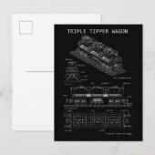 PTW Triple Tipper Wagon "Blauwdruk"  Briefkaart (Voorkant / Achterkant)