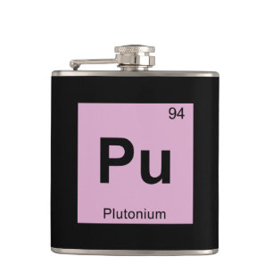 Pu - Plutonium Chemie Periodiek Systeem Symbool Heupfles