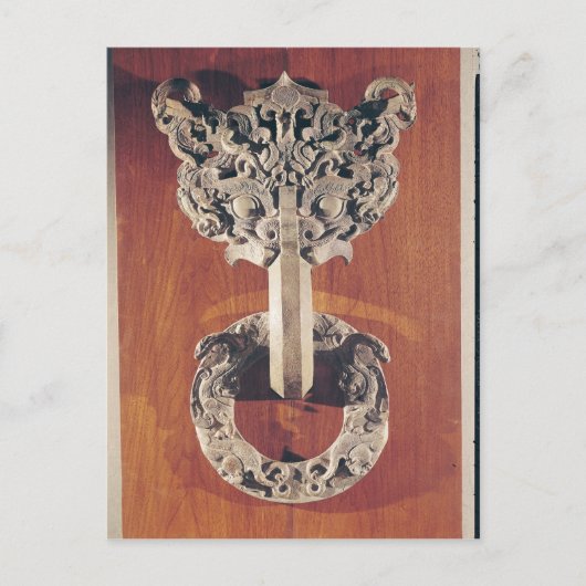 P'u shou' deur klopt met een tatoeageontwerp briefkaart (Voorkant)