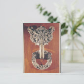 P'u shou' deur klopt met een tatoeageontwerp briefkaart (Staand voorkant)