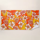 Pua Aloha Hawaiian Heart Shaped Hibiscus Sinaasapp Strandlaken (Voorkant)