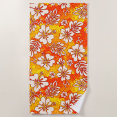 Pua Aloha Hawaiian Heart Shaped Hibiscus Sinaasapp Strandlaken (Voorkant)