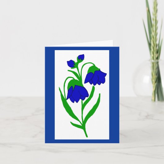 Pua blauwe bloemen briefkaart (Voorkant)