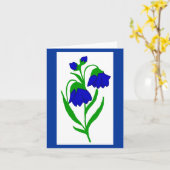 Pua blauwe bloemen briefkaart (Gele Bloem)