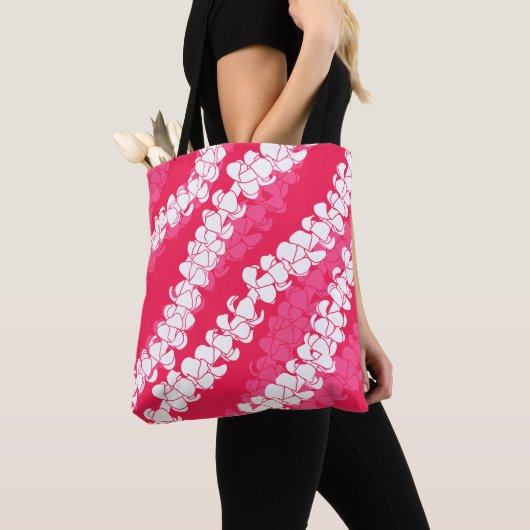 Puakenikeni hawaiian aloha printpatroon tote bag (Dichtbij)