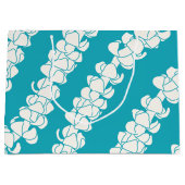 Puakenikeni leis on turquoise Tropical gift bag Groot Cadeauzakje (Voorkant)