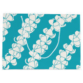 Puakenikeni leis on turquoise Tropical gift bag Groot Cadeauzakje (Achterkant)