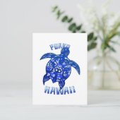 Puako Hawaii Vacation Tribal Turtle Briefkaart (Staand voorkant)