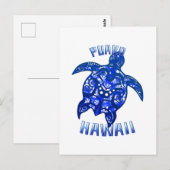 Puako Hawaii Vacation Tribal Turtle Briefkaart (Voorkant / Achterkant)