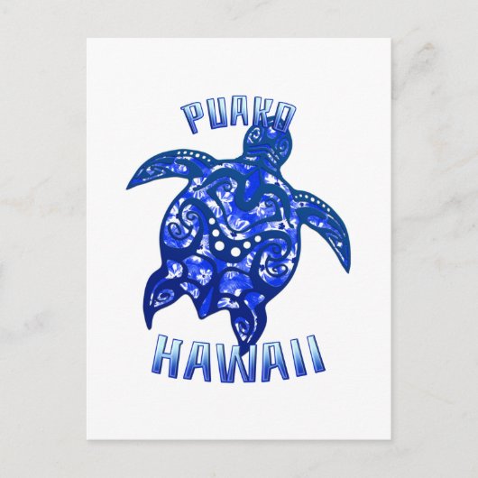 Puako Hawaii Vacation Tribal Turtle Briefkaart (Voorkant)