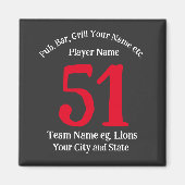 Pub Bar Grill Naam Nummer Jouw naam Barbecue Magneet (Voorkant)