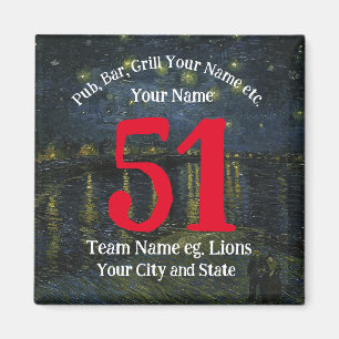 Pub Bar Grill Naam Nummer Jouw Naam Barbecue Magneet