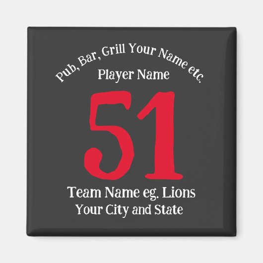 Pub Bar Grill Naam Nummer Jouw naam Barbecue Magneet (Voorkant)