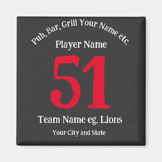 Pub Bar Grill Name Number Jouw naam City State Magneet (Voorkant)