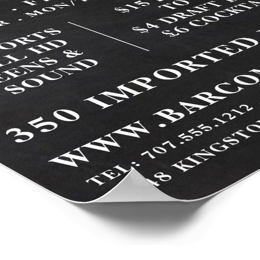 Pub Chalkboard, Pub/Brewery Adverteren Poster (Hoek)