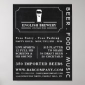 Pub Chalkboard, Pub/Brewery Adverteren Poster (Voorkant)