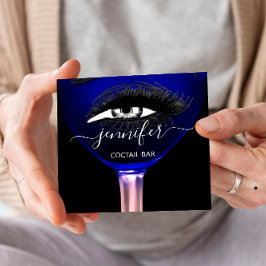 Pub Cocktail Pink Navy Wine Bar Drink Glass Logo Vierkante Visitekaartje