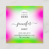 Pub Coctail Bar Drink Roze Violet Citroen Geel Vierkante Visitekaartje (Achterkant)