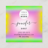 Pub Coctail Bar Drink roze Violet Lemon Green Vierkante Visitekaartje (Achterkant)