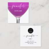 Pub Coctail Wijnbar Drink Glas RozeY Logo Vierkante Visitekaartje (Voorkant / Achterkant)