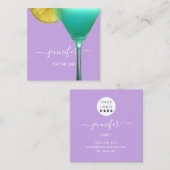 Pub Coctail Wijnbar Drink Roze Professional Vierkante Visitekaartje (Voorkant / Achterkant)