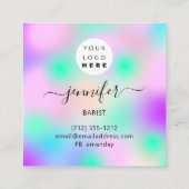 Pub Coctail Wijnbar Drink Roze Violet Lavendel Vierkante Visitekaartje (Achterkant)