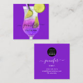 Pub Coctail Wijnbar Drink Smoky Paarse Vierkante Visitekaartje (Voorkant / Achterkant)