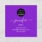 Pub Coctail Wijnbar Drink Smoky Paarse Vierkante Visitekaartje (Achterkant)