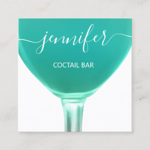 Pub Coctail Wine Bar Drink Glass Mint Logo Vierkante Visitekaartje