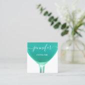 Pub Coctail Wine Bar Drink Glass Mint Logo Vierkante Visitekaartje (Staand voorkant)