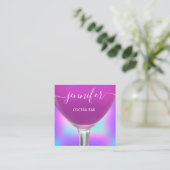Pub Coctail Wine Bar Drink Glass Modern Logo Vierkante Visitekaartje (Staand voorkant)